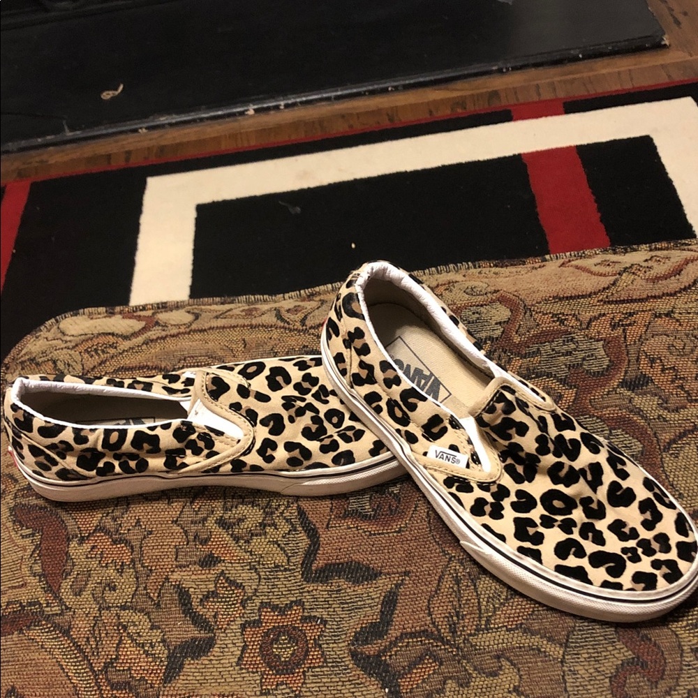 Vans Leopard Print Slip-On Sneakers